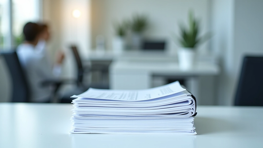 Organized financial documents and files arranged on office desk showing systematic record keeping for audit preparation